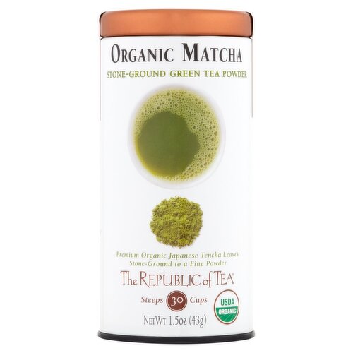 The Republic of Tea Organic Matcha Stone-Ground Green Tea Powder, 1.5 oz