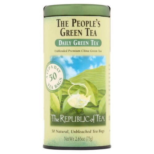 The Republic of Tea The People's Daily Green Tea Bags, 50 count, 2.65 oz