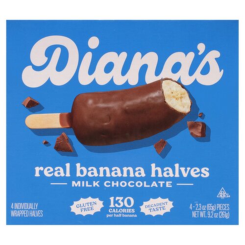 Diana's Milk Chocolate Real Banana Halves, 2.3 oz, 4 count