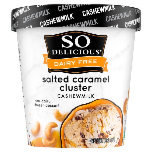 So Delicious Dairy Free Salted Caramel Cluster Cashewmilk Non-Dairy Frozen Dessert, one pint