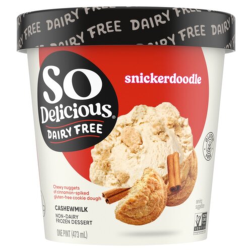 So Delicious Dairy Free Snickerdoodle Cashewmilk Non-Dairy Frozen Dessert, one pint