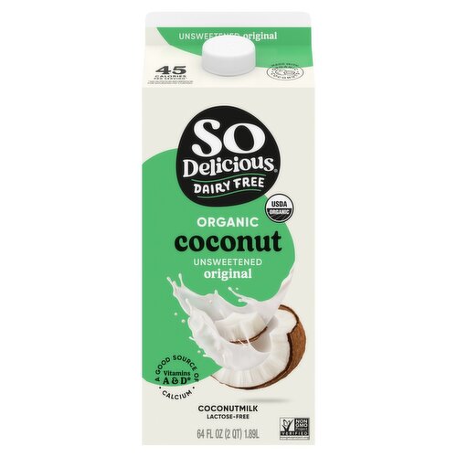 So Delicious Dairy Free Organic Unsweetened Coconutmilk Beverage, half gallon