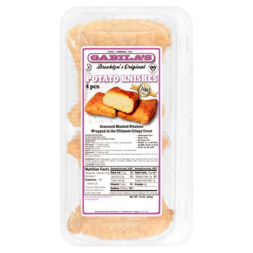 Gabila's Brooklyn's Original Potato Knishes, 4 count, 16 oz