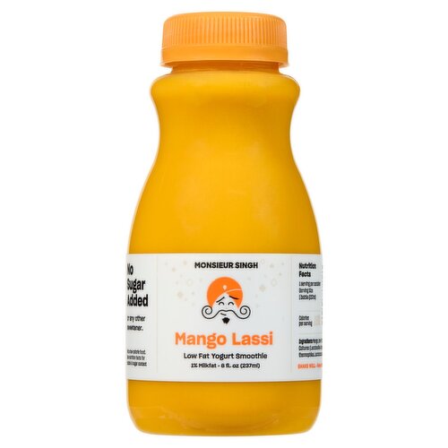 Monsieur Singh Mango Lassi Low Fat Yogurt Smoothie, 8 fl oz
