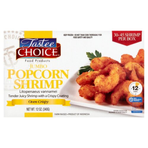 Tastee Choice Over Crispy Jumbo Popcorn Shrimp, 12 oz