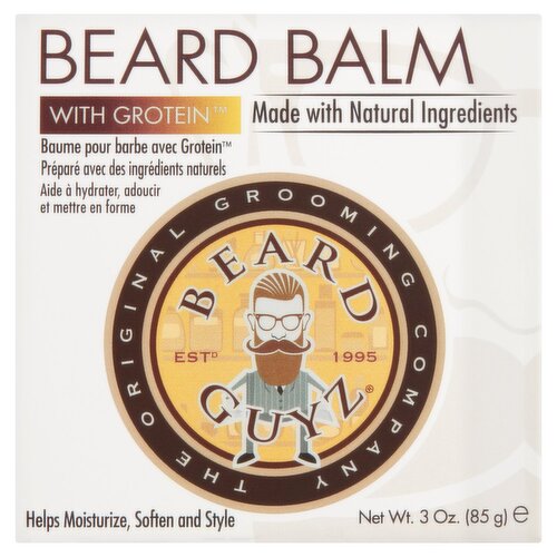 Beard Guyz Beard Balm with Grotein, 3 oz