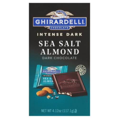 Ghirardelli Intense Dark Chocolate Squares, Sea Salt Almond, 4.12 Oz Bag