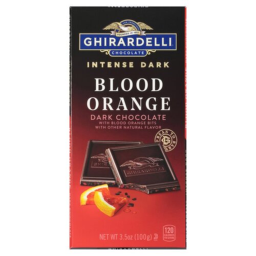 GHIRARDELLI Intense Dark Chocolate Bar, Blood Orange, 3.5 Oz Bar