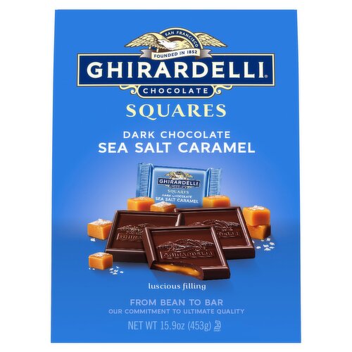 Ghirardelli Chocolate Sea Salt Caramel Squares Dark Chocolate, 15.9 oz