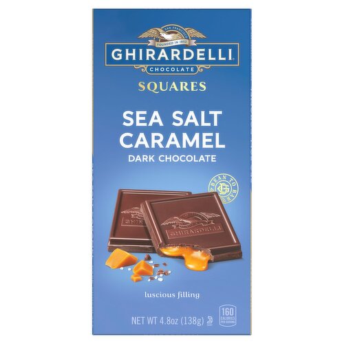 Ghirardelli Sea Salt Caramel Dark Chocolate Squares Bar, 4.8 oz