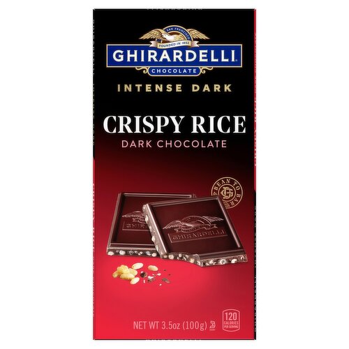 Ghirardelli Crispy Rice Intense Dark Chocolate Bar, 3.5 oz