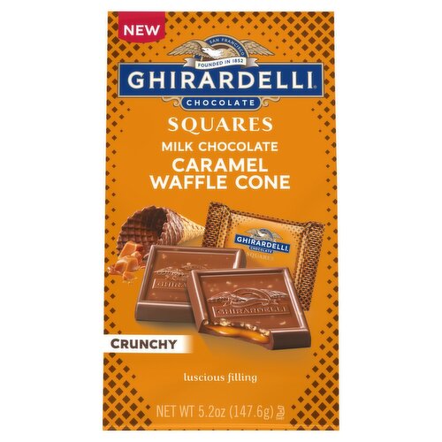 Ghirardelli Crunchy Caramel Waffle Cone Milk Chocolate Squares, 5.2 oz