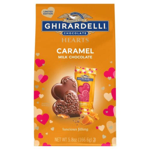 Ghirardelli Chocolate Caramel Milk Chocolate Hearts Limited Edition, 5.8 oz