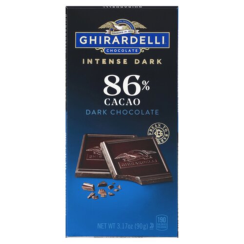 GHIRARDELLI Intense Dark Chocolate Bar, 86% Cacao, 3.17 Oz Bar