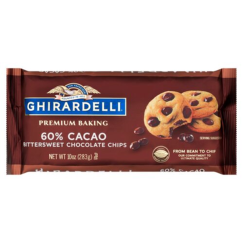 GHIRARDELLI 60% Cacao Bittersweet Chocolate Premium Baking Chips, 10 OZ Bag