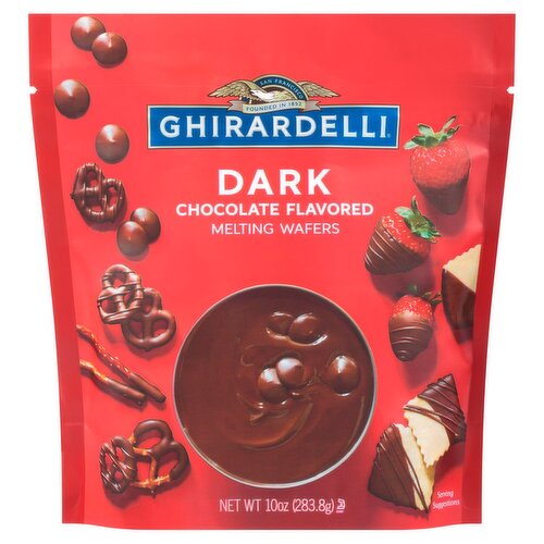 GHIRARDELLI Dark Chocolate Flavored Melting Wafers, 10 OZ Bag