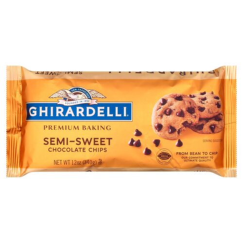 GHIRARDELLI Semi-Sweet Chocolate Premium Baking Chips, Chocolate Chips for Baking, 12 OZ Bag