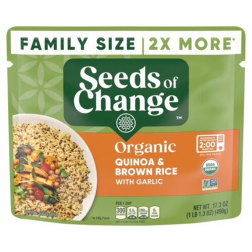 Seeds of Change Organic Quinoa & Brown Rice with Garlic Family Size, 17.3 oz