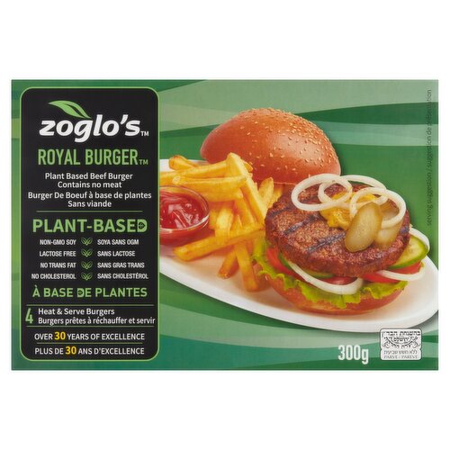 Zoglo's Royal Burger Plant Based Beef Burger, 4 count