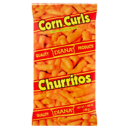 Diana Churritos Corn Curls Cheese Covered Extruded Snack, 1.69 oz