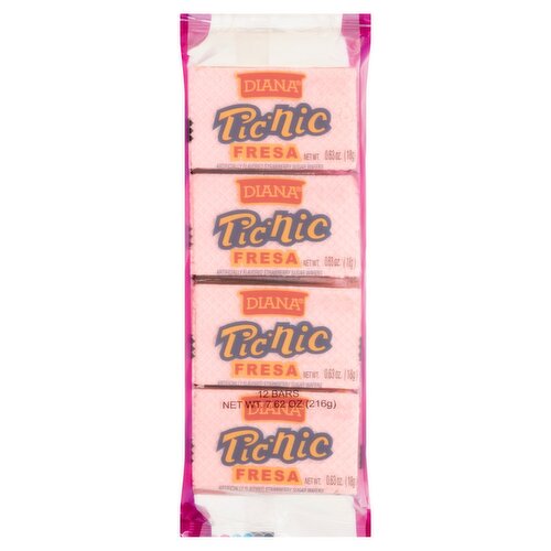 Diana Picnic Fresa Strawberry Sugar Wafers, 0.63 oz, 12 count