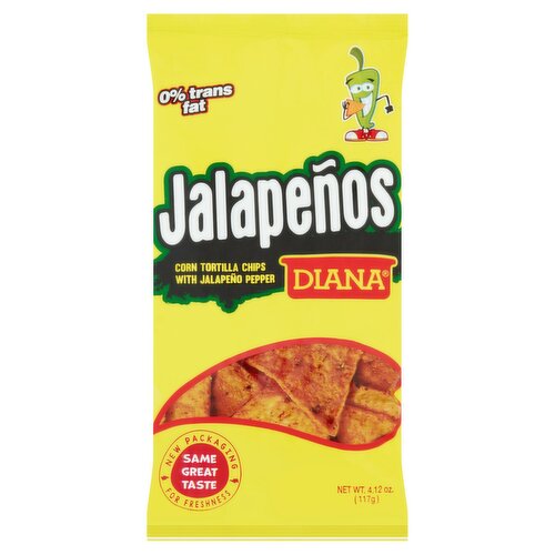 Diana Jalapeños Corn Tortilla Chips with Jalapeño Pepper, 4.12 oz