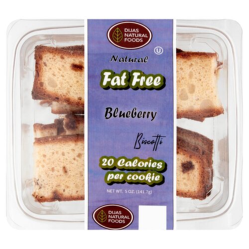 Dijas Natural Foods Fat Free Blueberry Biscotti, 5 oz