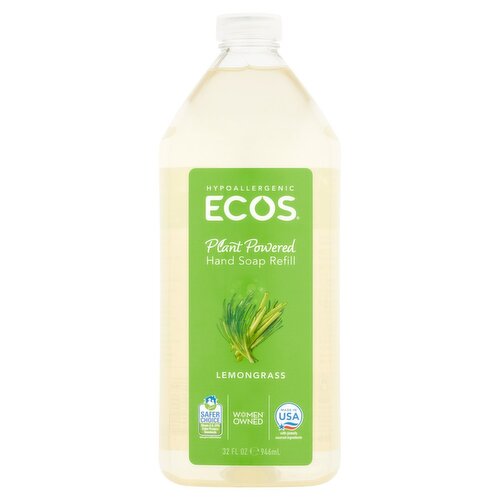 Ecos Lemongrass Hand Soap Refill, 32 fl oz