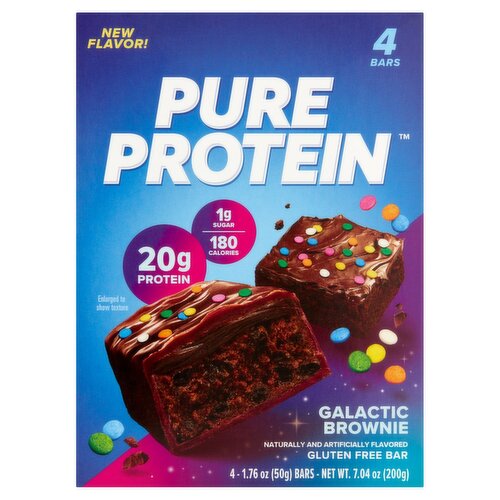 Pure Protein Galactic Brownie Gluten Free Bar, 1.76 oz, 4 count