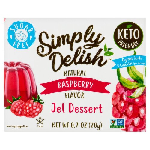 Simply Delish Natural Raspberry Flavor Jel Dessert, 0.7 oz