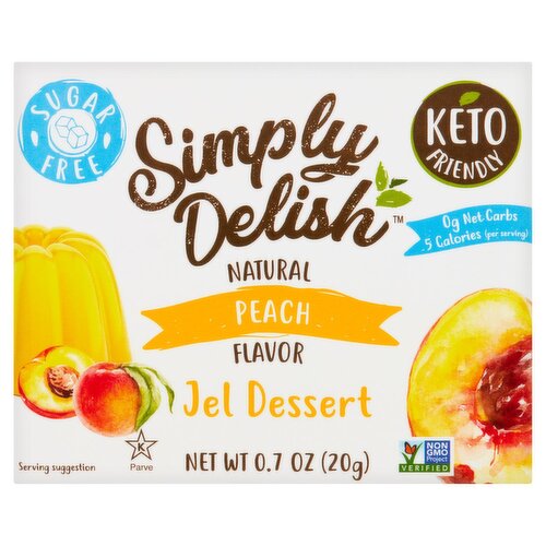 Simply Delish Sugar Free Natural Peach Flavor Jel Dessert, 0.7 oz