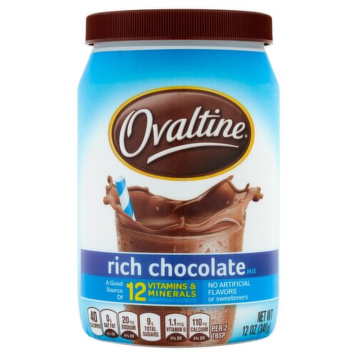 Ovaltine Rich Chocolate Mix, 12 oz