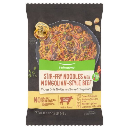 Pulmuone Stir-Fry Noodles with Mongolian-Style Beef, 19.1 oz