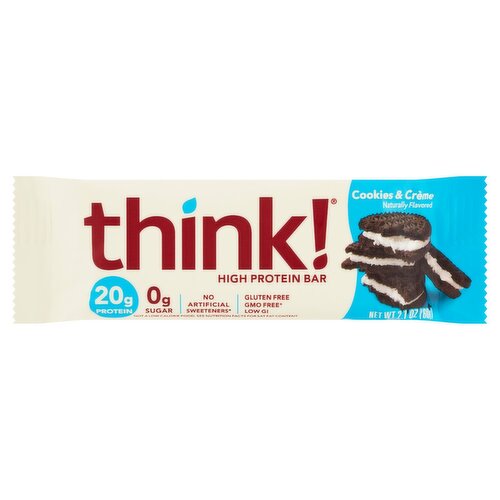 Think! Cookies & Crème High Protein Bar, 2.1 oz