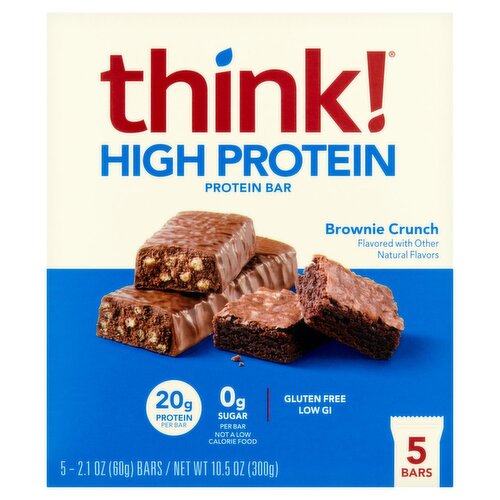 Think! Brownie Crunch High Protein Bar, 2.1 oz, 5 count