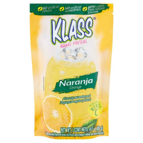 Klass Orange Naturally Flavored Drink Mix, 14.1 oz