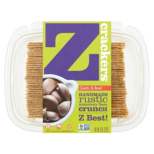 Z Crackers Garlic & Basil Crackers, 8 oz