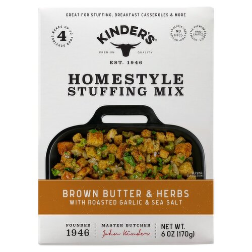 Kinder's Brown Butter & Herbs with Roasted Garlic & Sea Salt Homestyle Stuffing Mix, 6 oz