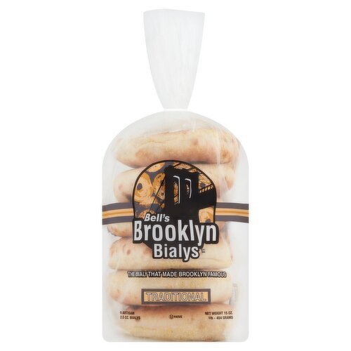 Bell's Brooklyn Bialys Traditiona Bread, 2.5 oz, 6 count