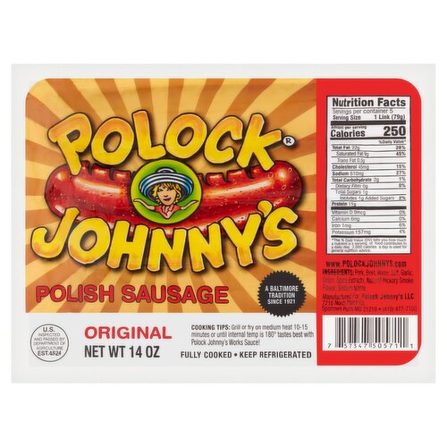 Polock Johnny's Original Polish Sausage, 14 oz