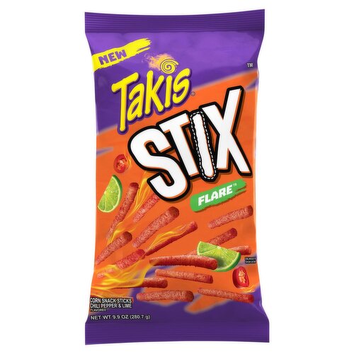 Takis Stix Flare Chili Pepper & Lime Flavored Corn Snack Sticks, 9.9 oz