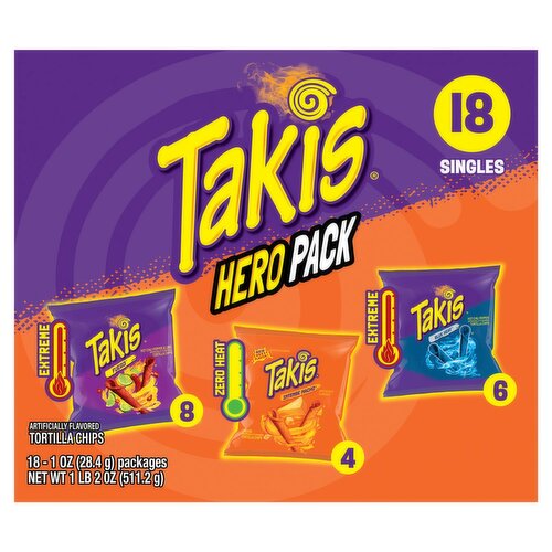 Takis Tortilla Chips Hero Pack, 1 oz, 18 count