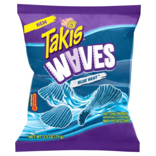 Takis Waves Blue Heat Hot Chili Pepper Wavy Potato Chips, 2.5 oz