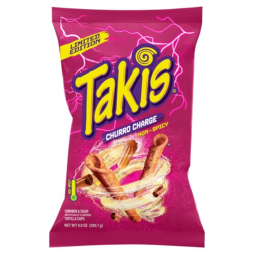 Takis Churro Charge Cinnamon & Sugar Tortilla Chips Limited Edition, 9.9 oz