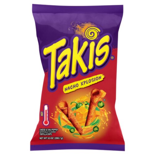 Takis Nacho Xplosion Cheese & Chili Pepper Tortilla Chips, 9.9 oz