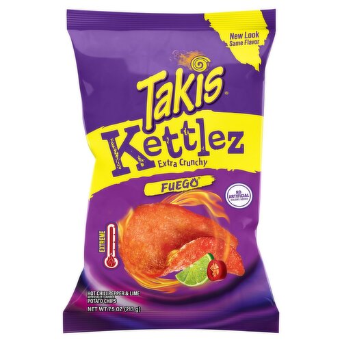 Takis Kettlez Fuego Hot Chili Pepper & Lime Potato Chips, 7.5 oz