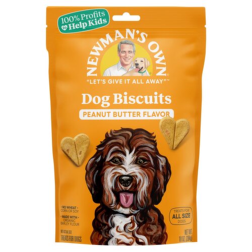 Newman's Own Peanut Butter Flavor Treats for Dogs Biscuits, 10 oz