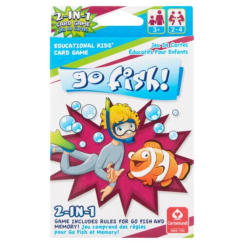 Cartamundi Go Fish! 2-in-1 Educational Kids' Card Game, 3+