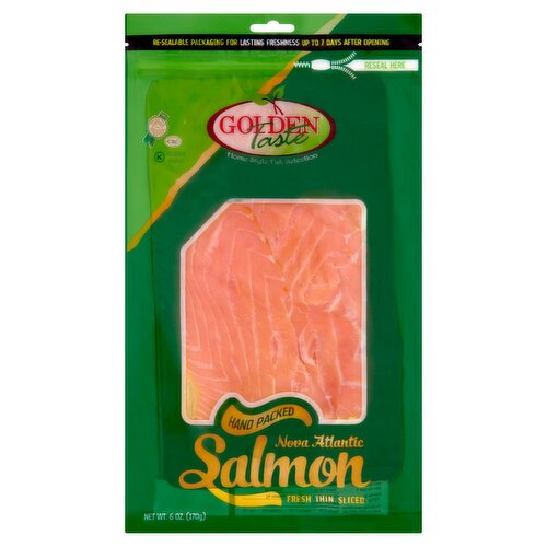 Golden Taste Hand Packed Nova Atlantic Salmon, 6 oz