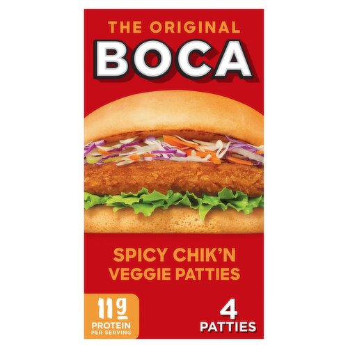 Boca The Original Spicy Chik'n Veggie Patties, 4 count, 10 oz